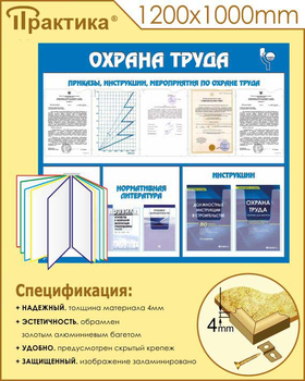 С07 Стенд охрана труда (с перекидной системой) (1300х1000 мм, пластик ПВХ 3 мм, алюминиевый багет золотого цвета) - Стенды - Стенды по охране труда - Магазин охраны труда и техники безопасности stroiplakat.ru