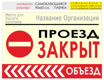 Информационный щит "объезд слева" (пленка, 90х60 см) t12 - Охрана труда на строительных площадках - Информационные щиты - Магазин охраны труда и техники безопасности stroiplakat.ru